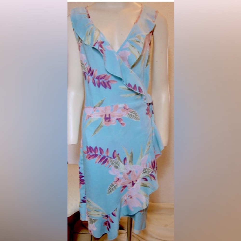 Charlotte Russe Blue Halter Sundress for Resort Wear M